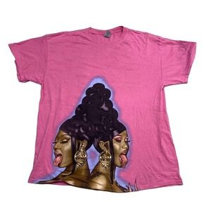 WAP Cardi B Megan The Stallion Graphic Tee Thrifted Vintage Style Size XL